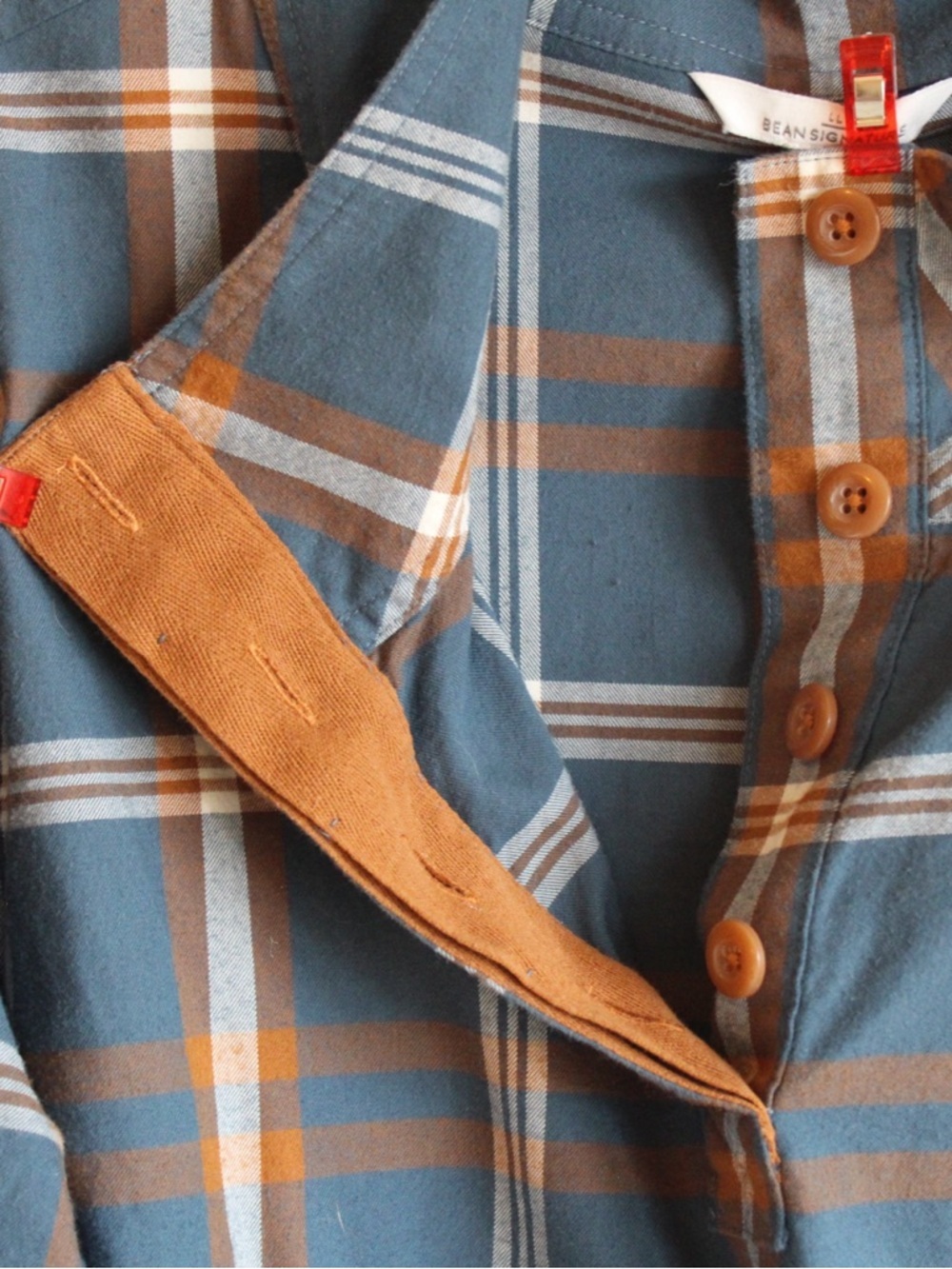L.L. Bean “Signature” Plaid Pullover Tunic in Teal, Rust, and Cream - Picture 4 of 7